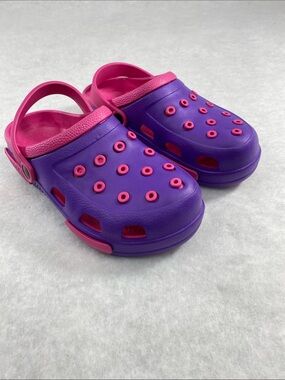 Kids Purple and Pink Clog Sandals - Comfortable Slip-On Shoes